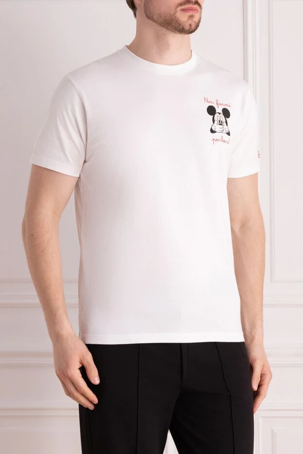 MC2 Saint Barth микки маус сызбасы және «мені сөйлесуге мәжбүрлеме» деген жазуы бар ақ футболка 178436 - фото 3