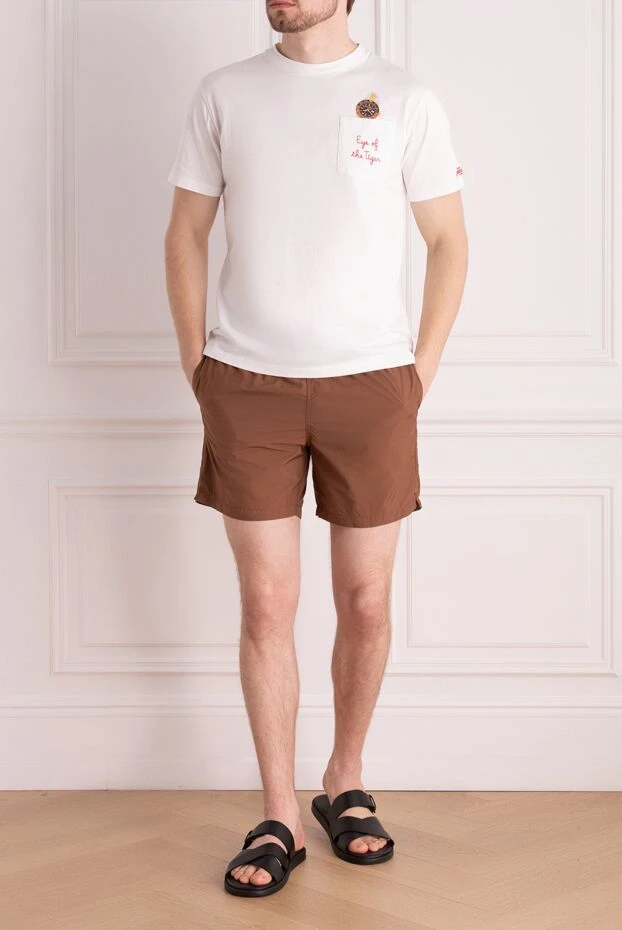 MC2 Saint Barth man men's polyester beach shorts, brown купить с ценами и фото 178439 - photo 2