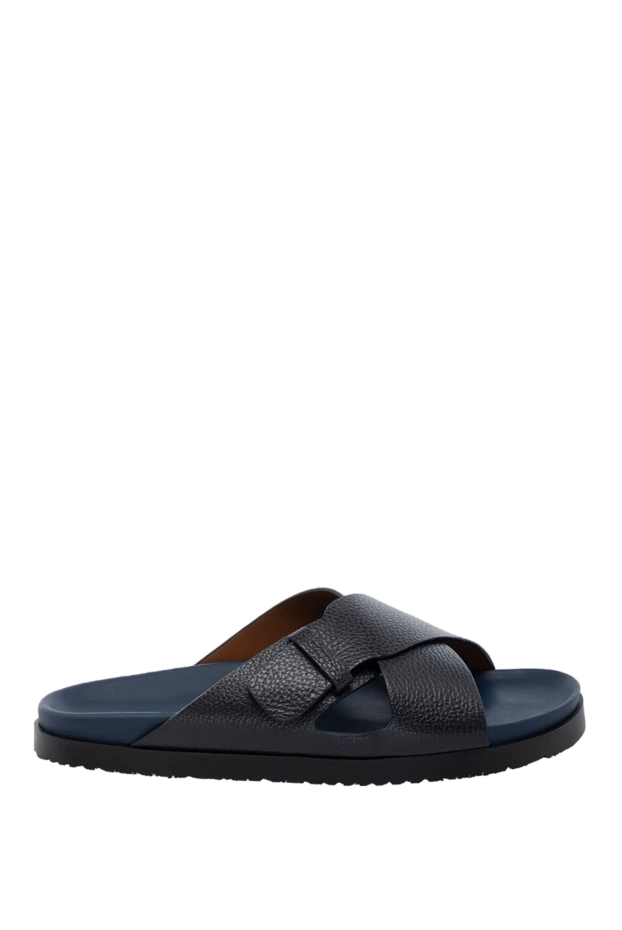 Doucal`s man men's blue genuine leather flip-flops купить с ценами и фото 178470 - photo 1