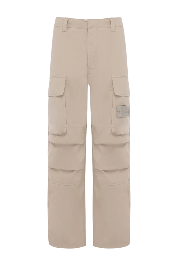 Stone Island man beige cotton trousers for men купить с ценами и фото 178471 - photo 1