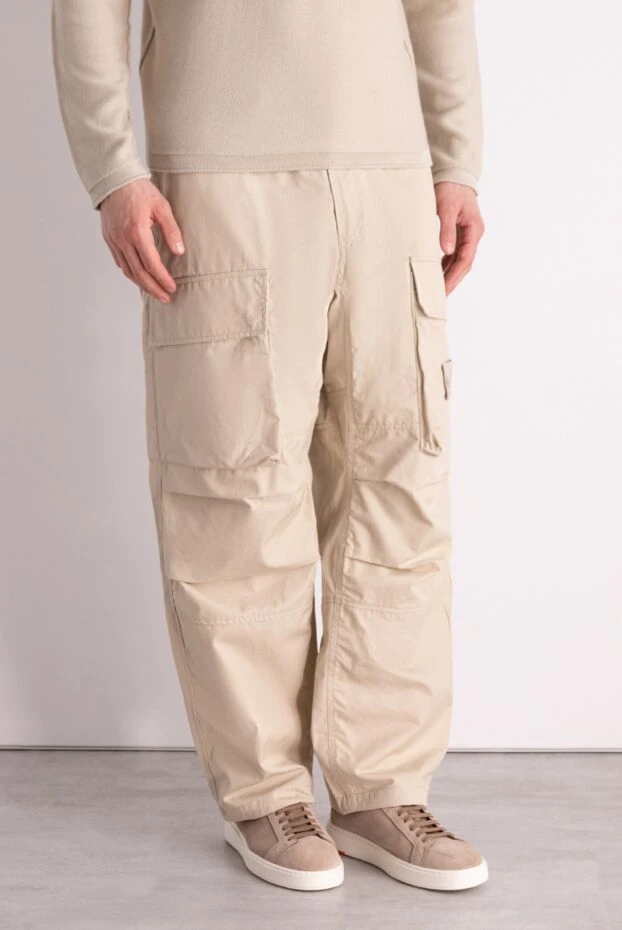 Stone Island мужские брюки карго бежевые с накладными карманами 178471 - фото 3