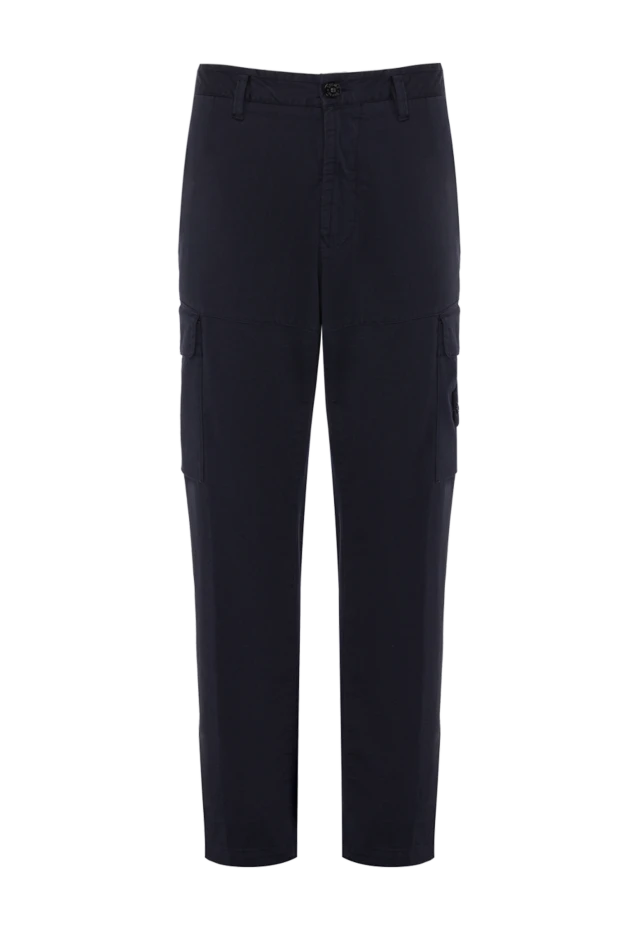 Stone Island man men's blue cotton and elastane trousers купить с ценами и фото 178472 - photo 1