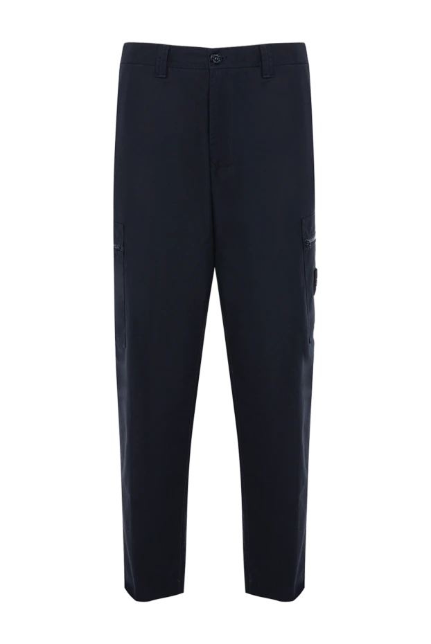 Stone Island man blue cotton trousers for men купить с ценами и фото 178473 - photo 1