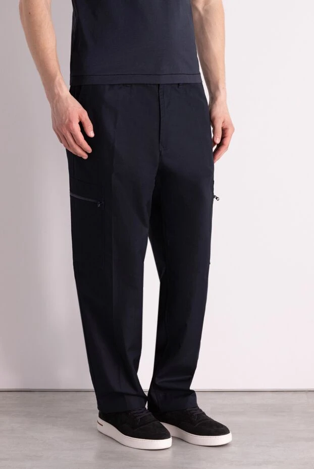 Stone Island повседневные тёмно-синие брюки в стиле милитари 178473 - фото 3