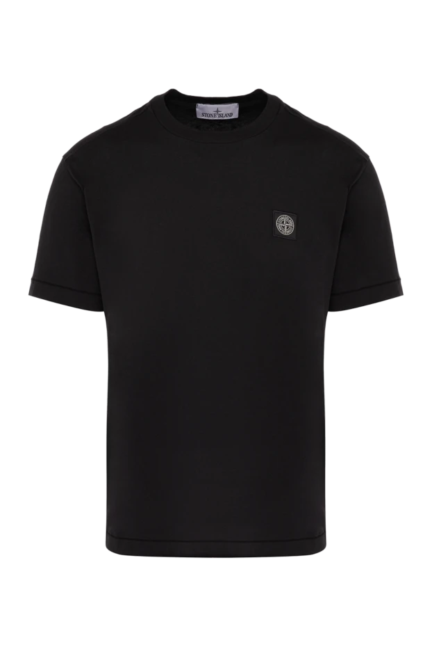 Stone Island man men's black cotton t-shirt купить с ценами и фото 178479 - photo 1