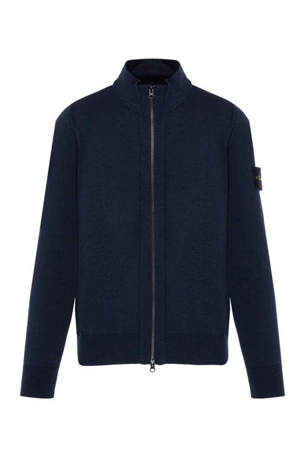 Stone Island man blue cotton sports jacket for men купить с ценами и фото 178483 - photo 1