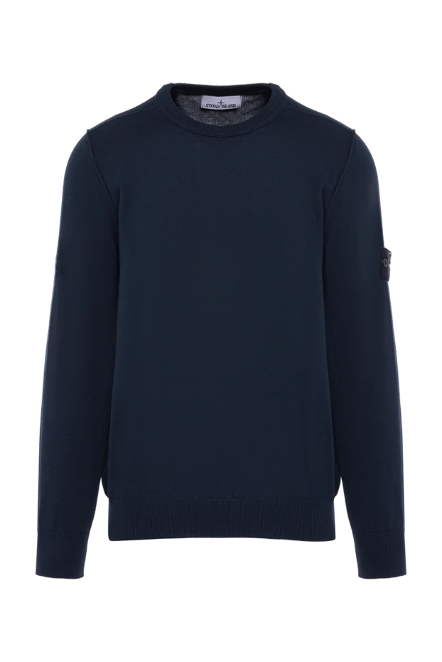 Stone Island man men's blue long sleeve cotton jumper купить с ценами и фото 178484 - photo 1