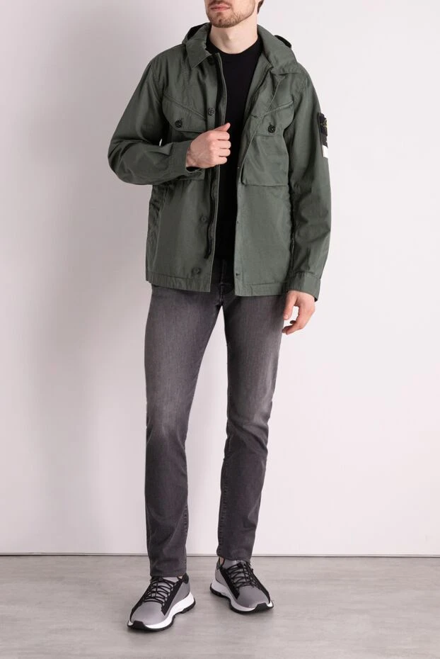 Stone Island man green cotton jacket for men купить с ценами и фото 178490 - photo 2