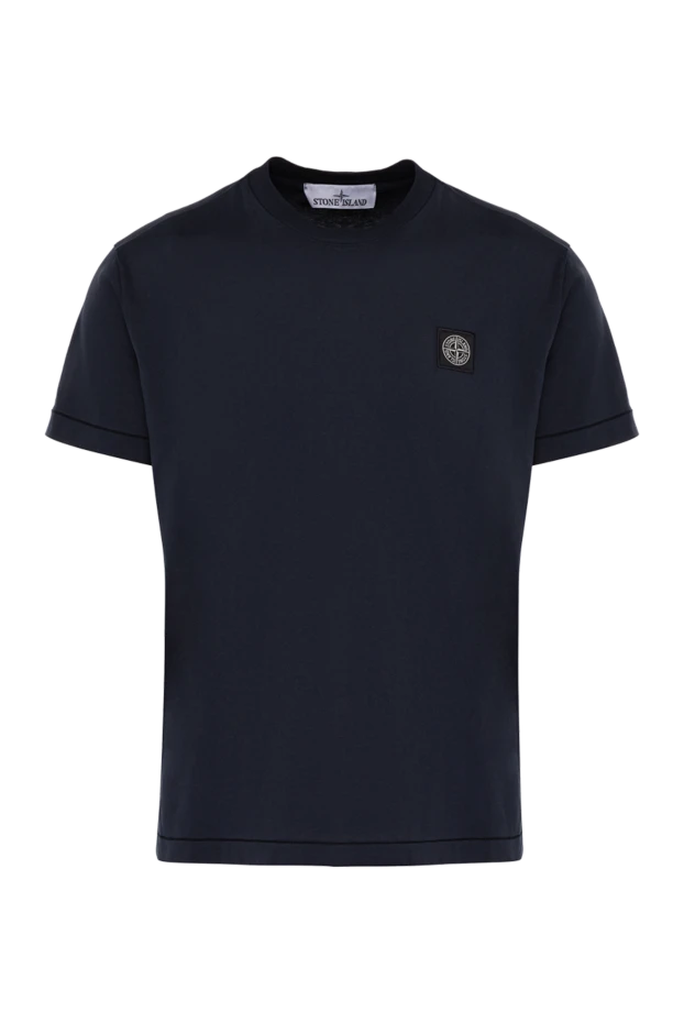 Stone Island man blue cotton t-shirt for men купить с ценами и фото 178496 - photo 1