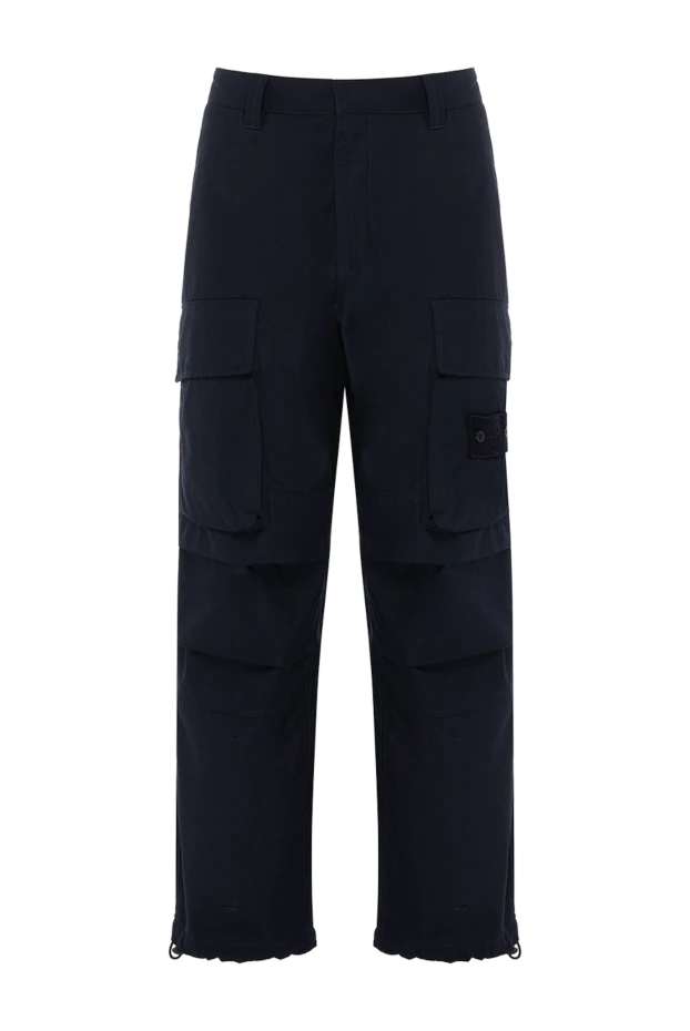 Stone Island man blue cotton trousers for men купить с ценами и фото 178497 - photo 1