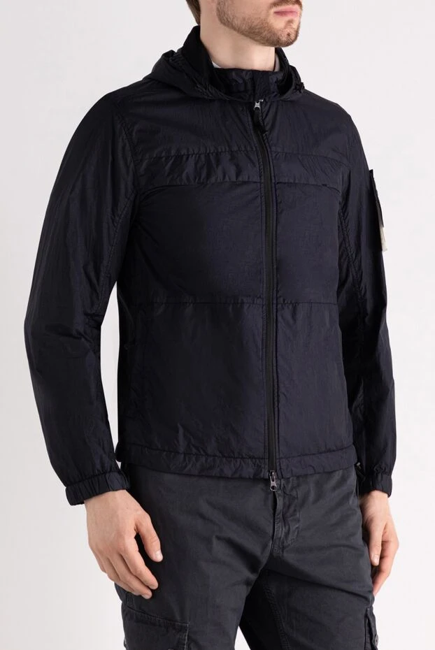 Stone Island ветровка черная мужская с карманами и регулируемым капюшоном 178500 - фото 3