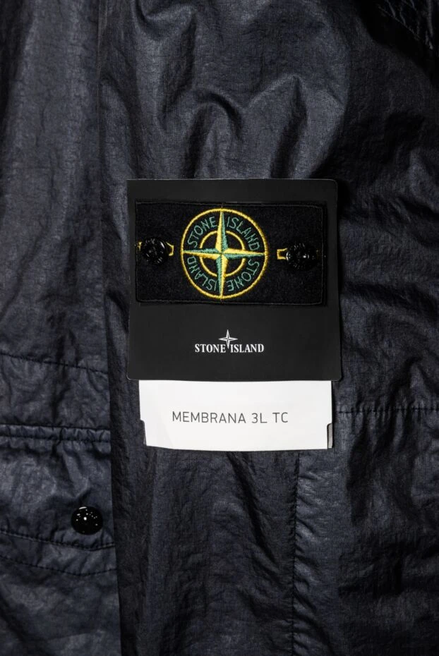 Men's blue windbreaker with patch pockets and a zipper
 - photo 2