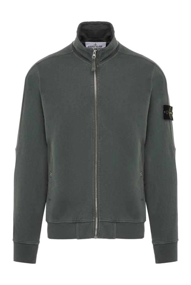 Stone Island мужские кофта спортивная из хлопка зеленая мужская купить с ценами и фото 178504 - фото 1