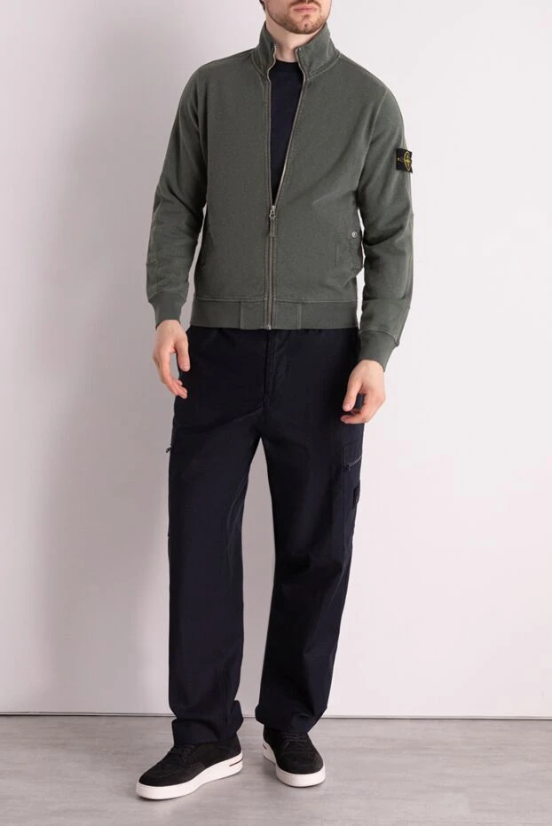 Stone Island man green cotton sports jacket for men купить с ценами и фото 178504 - photo 2