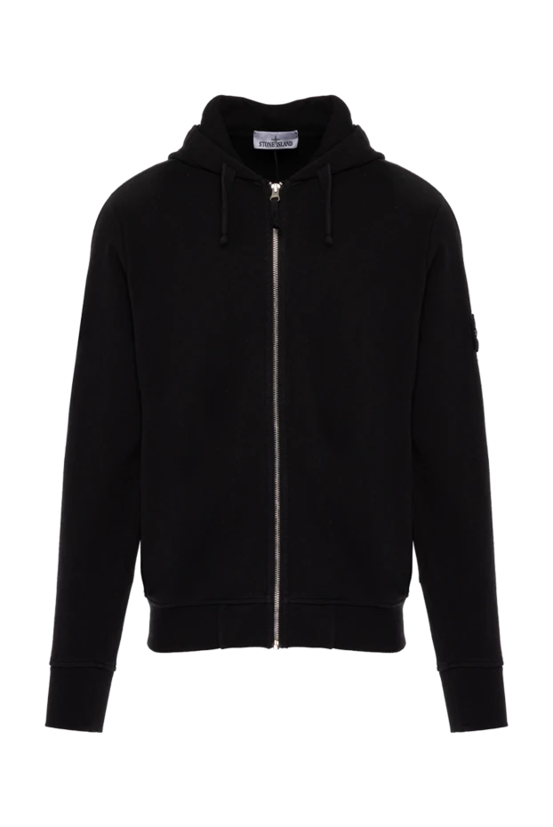 Stone Island man men's black cotton sports jacket купить с ценами и фото 178505 - photo 1