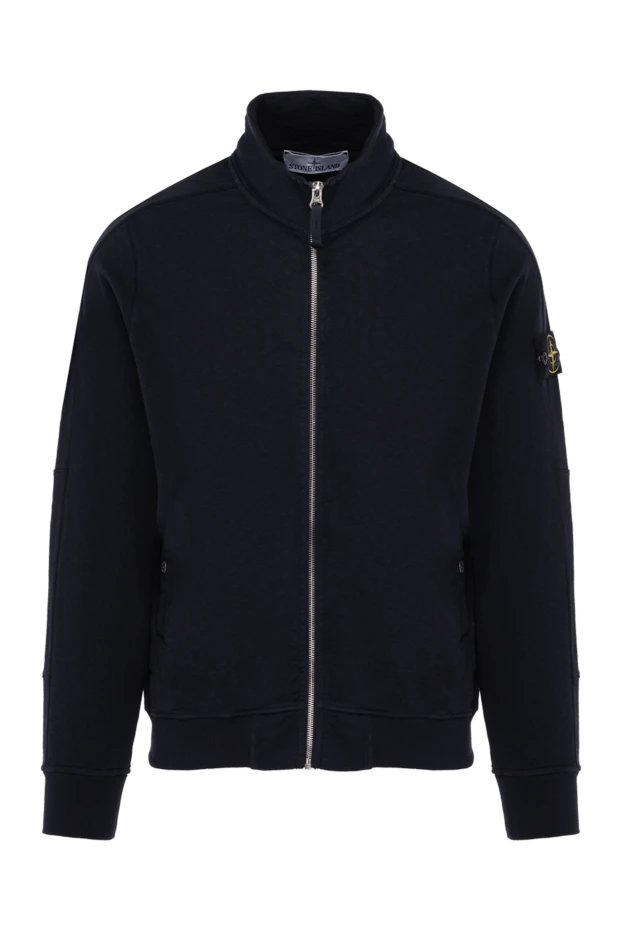 Stone Island man blue cotton sports jacket for men купить с ценами и фото 178507 - photo 1