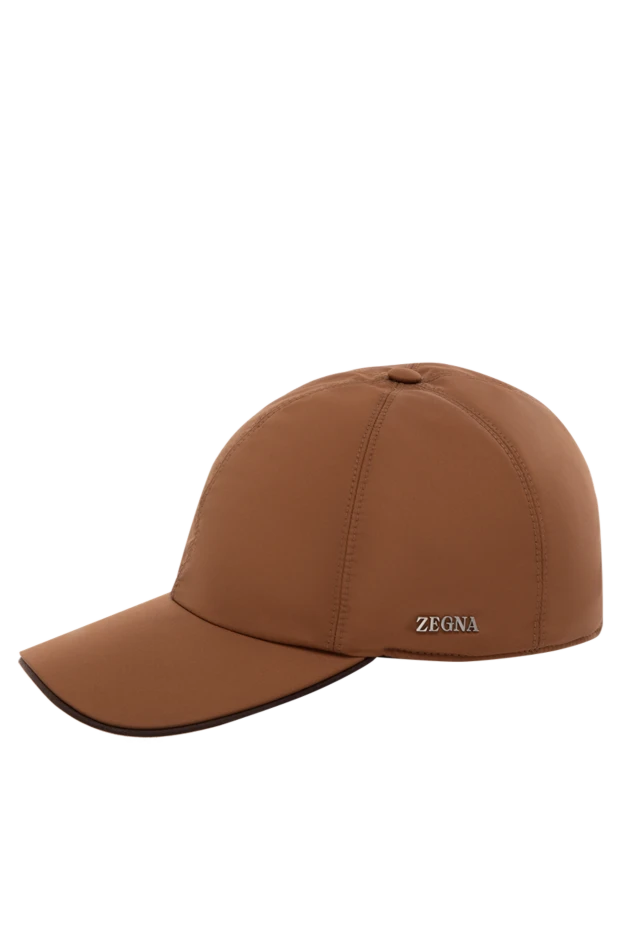 Ermenegildo Zegna коричневая бейсболка с гладкой текстурой и металлизированным логотипом
 178508 - фото 3