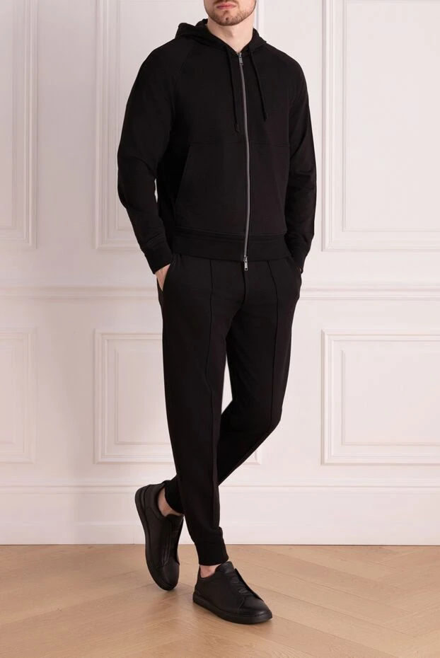 Ermenegildo Zegna man men's black walking suit made of cotton and elastane купить с ценами и фото 178513 - photo 2