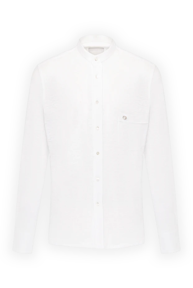 White men's shirt made of linen - photo 1