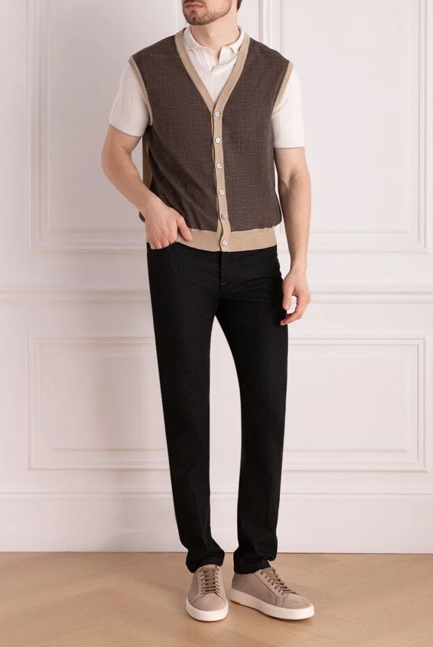 Tombolini man men's brown knitted vest купить с ценами и фото 178523 - photo 2