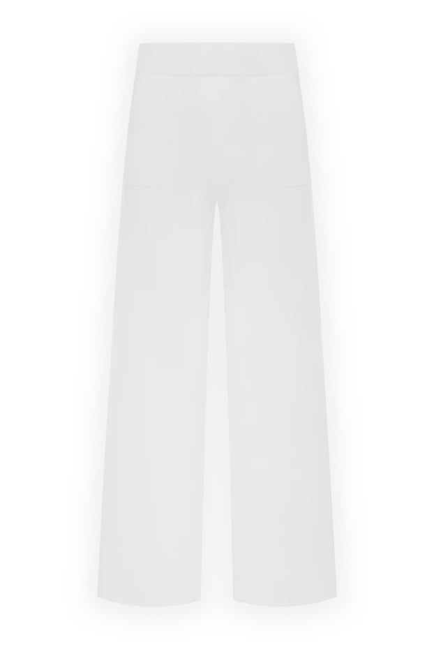 Panicale woman women's white knitted trousers made of cotton and silk купить с ценами и фото 178535 - photo 1