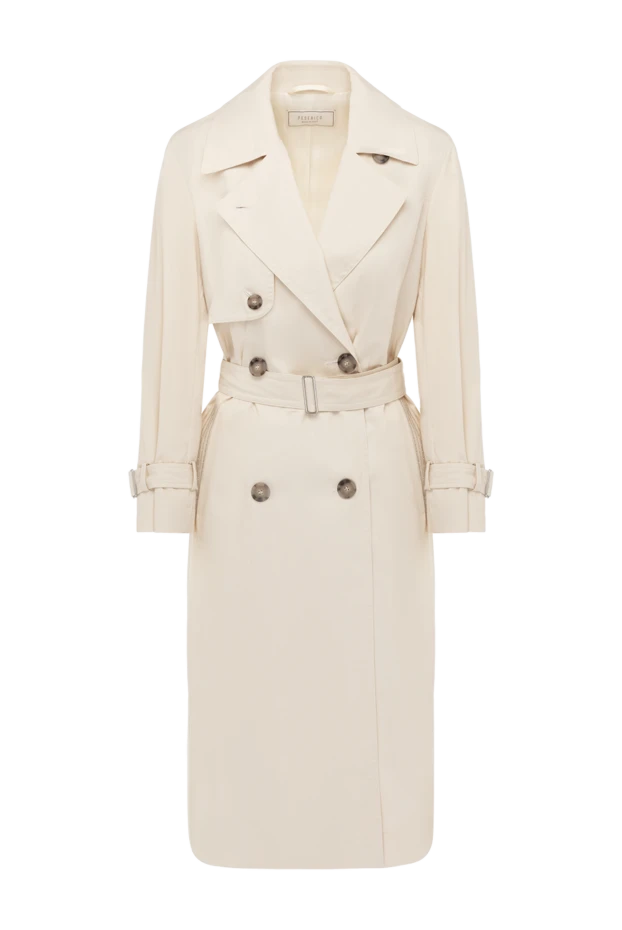 Women's textured cotton trench coat with matching lining and belt
- photo 1