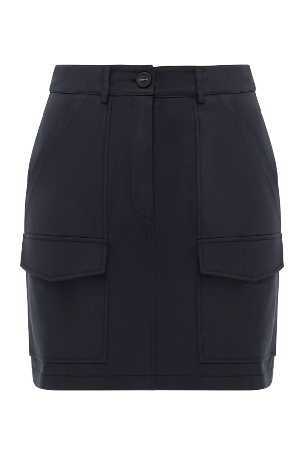 Blue cotton and elastane mini skirt for women - photo 1