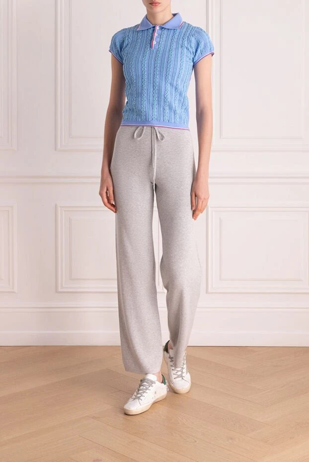 MSGM woman women's blue polo купить с ценами и фото 178550 - photo 2