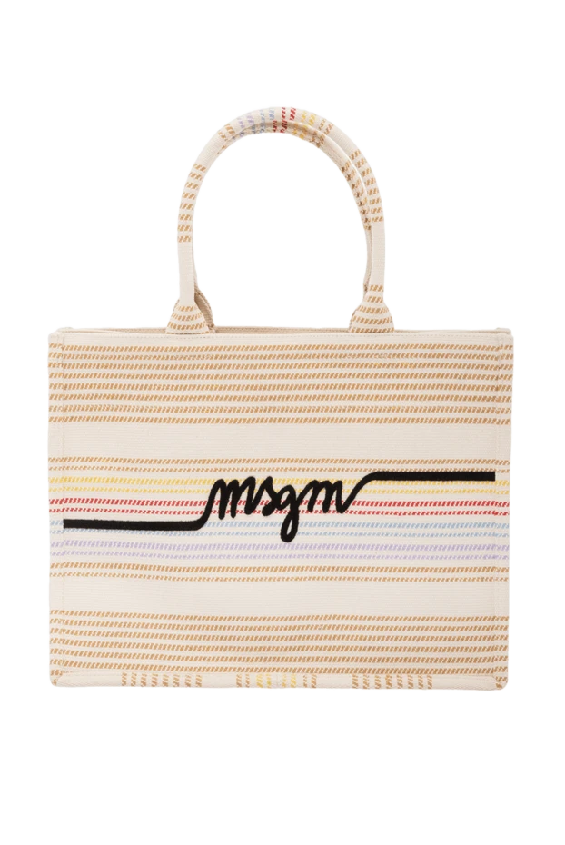 MSGM woman beige women's polyester and cotton bag купить с ценами и фото 178553 - photo 1