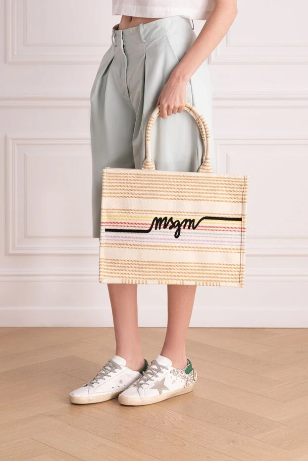 MSGM woman beige women's polyester and cotton bag купить с ценами и фото 178553 - photo 2