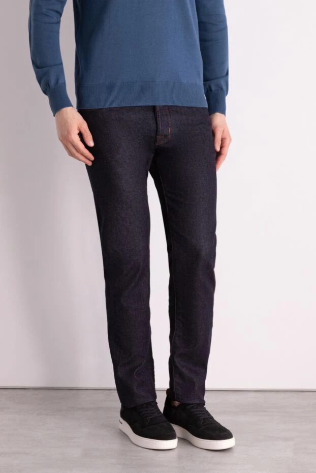 Jacob Cohen джинсы из плотного денима с контрастной оранжевой строчкой 178567 - фото 3