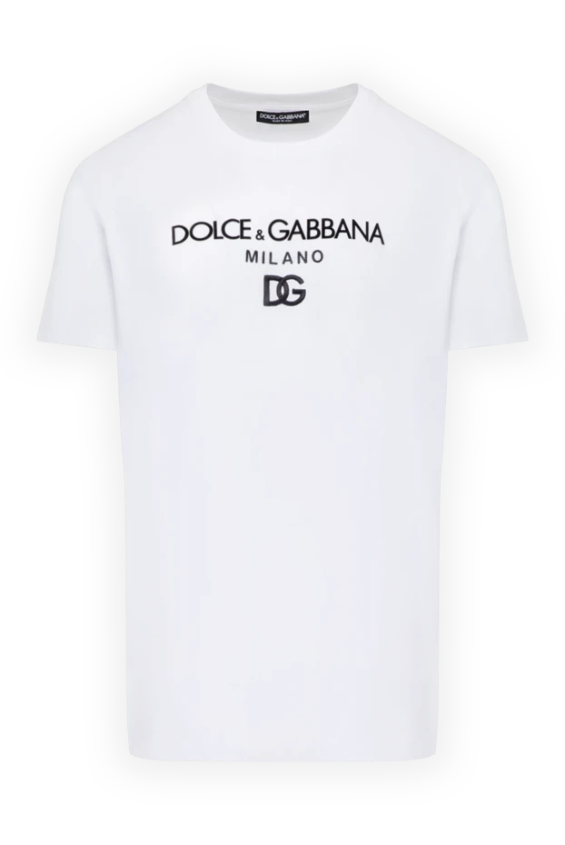 Dolce & Gabbana мужские футболка из хлопка мужская белая купить с ценами и фото 178579 - фото 1