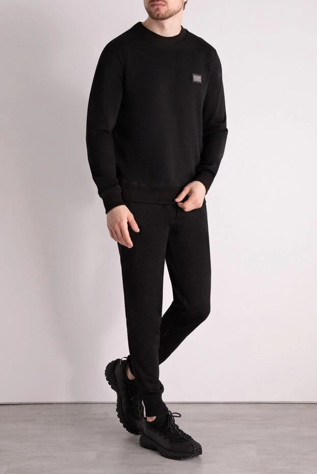 Dolce & Gabbana man cotton sweatshirt black for men купить с ценами и фото 178580 - photo 2