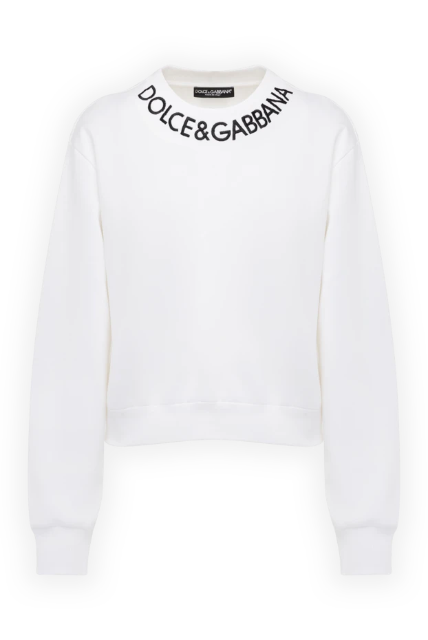 Dolce & Gabbana woman white cotton sweatshirt for women купить с ценами и фото 178583 - photo 1