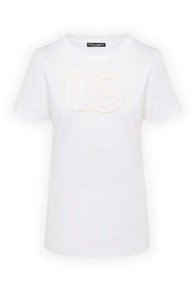 Dolce & Gabbana woman white cotton t-shirt for women купить с ценами и фото 178585 - photo 1