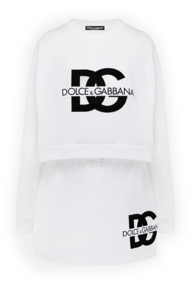 Dolce & Gabbana Әйелдер ақ мақтадан және полиэфирден жасалған әйелдер юбка костюмі купить с ценами и фото 178587 - фото 1