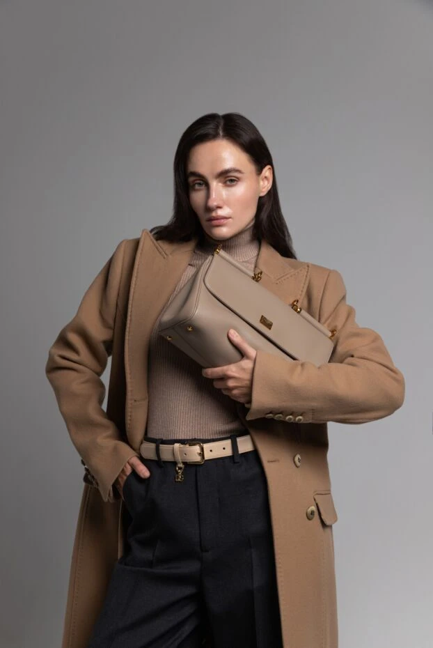 Dolce & Gabbana ремень из натуральной кожи женский бежевый  178594 - фото 2