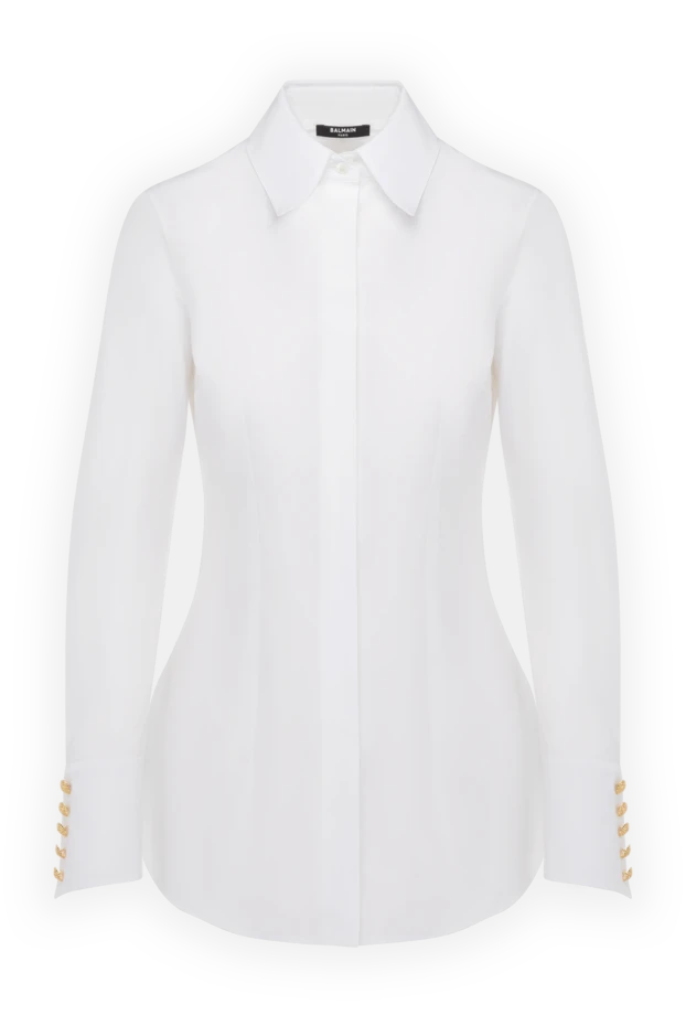 Balmain woman women's white cotton shirt купить с ценами и фото 178599 - photo 1