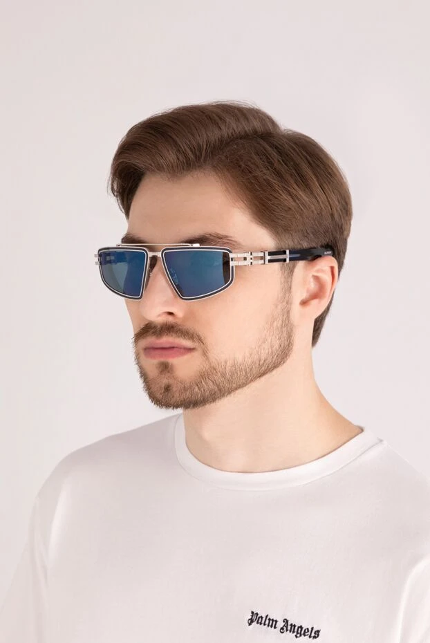 Balmain man glasses made of metal and plastic, blue for men купить с ценами и фото 178635 - photo 2