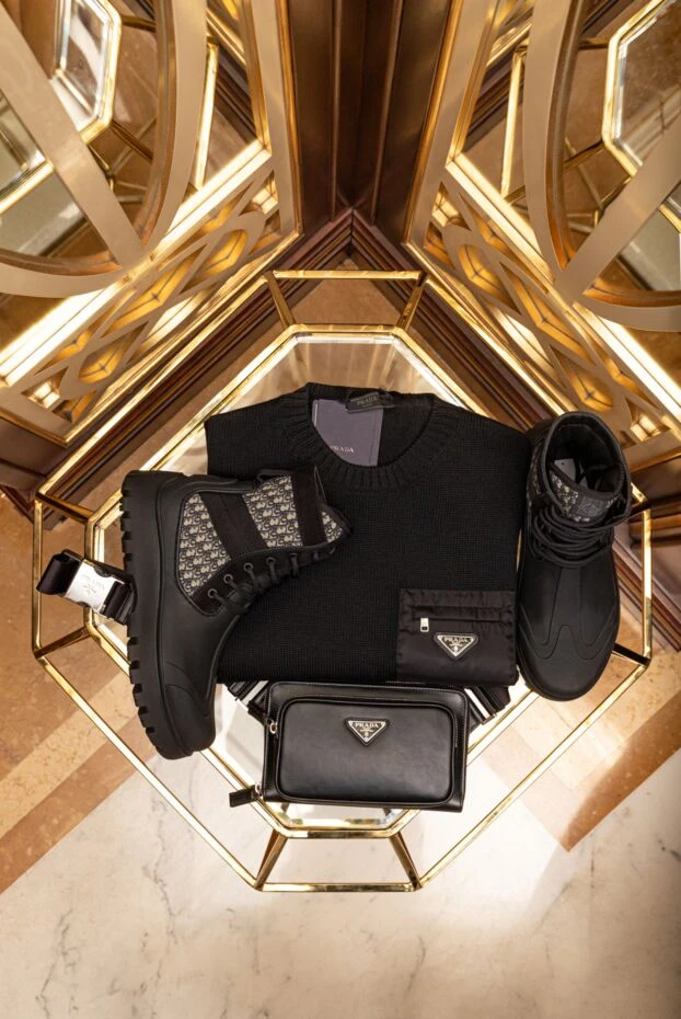 Dior ботинки из хлопка и резины черные мужские 178646 - фото 3