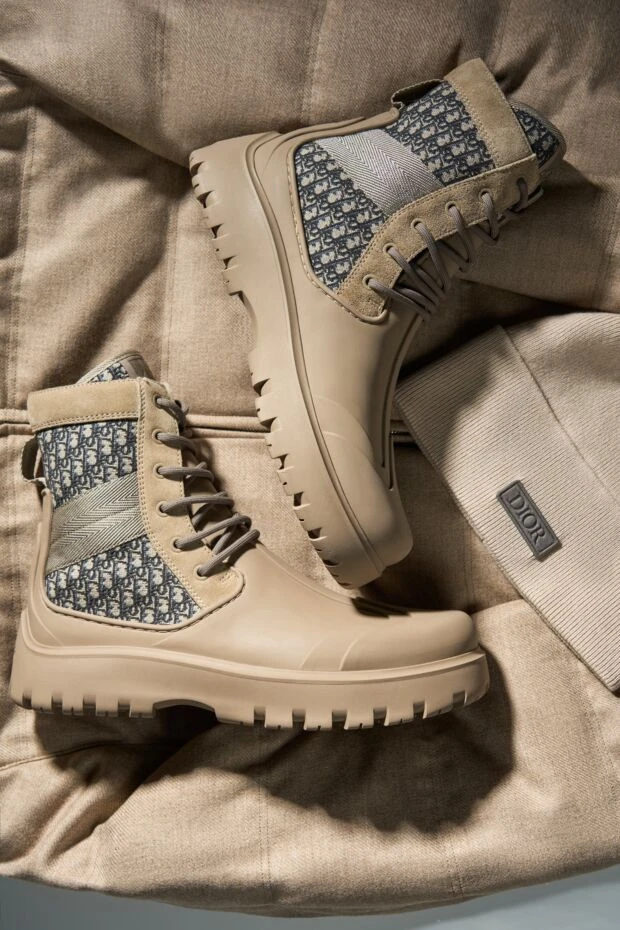 Бежевый ерлерге арналған мақта және резеңке етік - фото 2