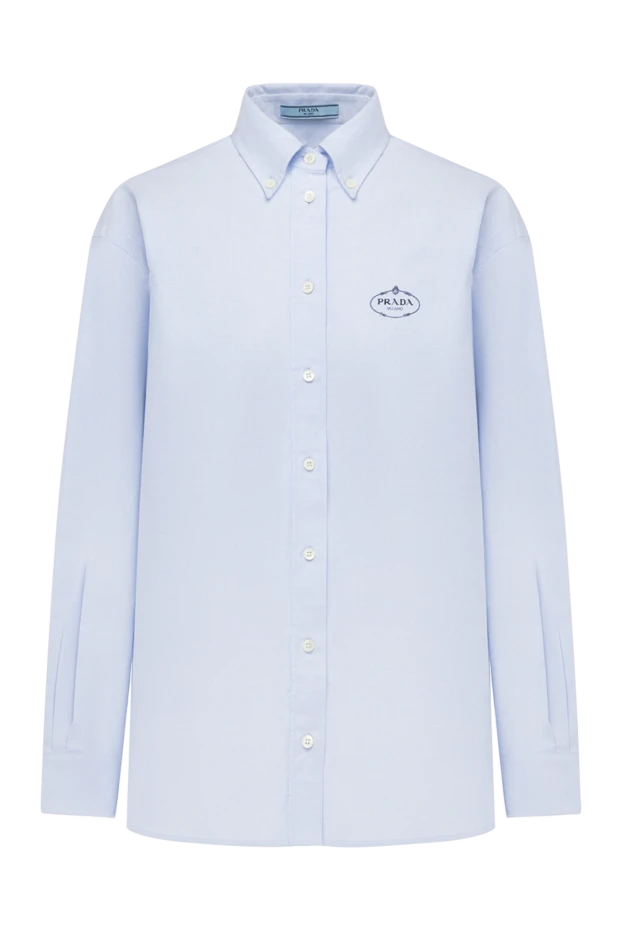 Prada woman women's blue cotton shirt купить с ценами и фото 178660 - photo 1