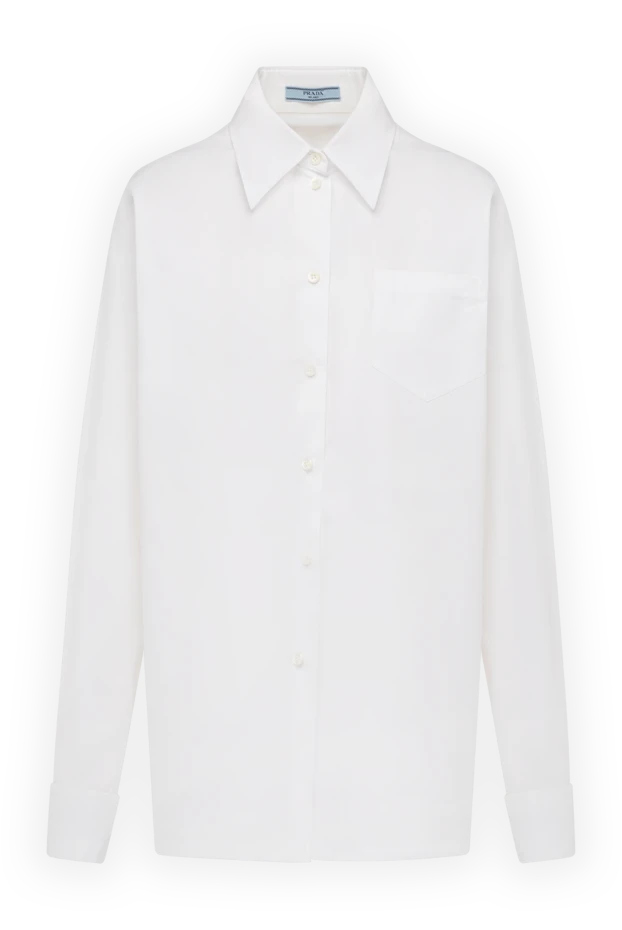 Prada woman women's white cotton shirt купить с ценами и фото 178667 - photo 1