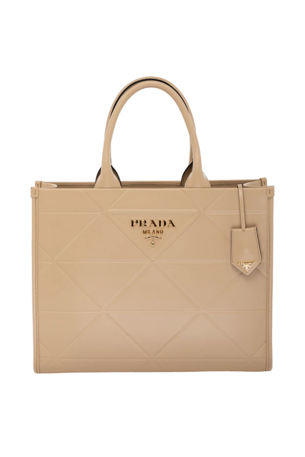 Prada Әйелдер бежевый әйелдердің шынайы былғары сөмкесі купить с ценами и фото 178669 - фото 1