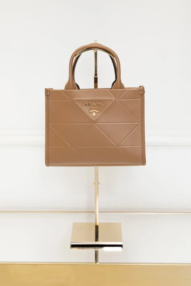 Prada сумка из натуральной кожи коричневая женская 178672 - фото 2