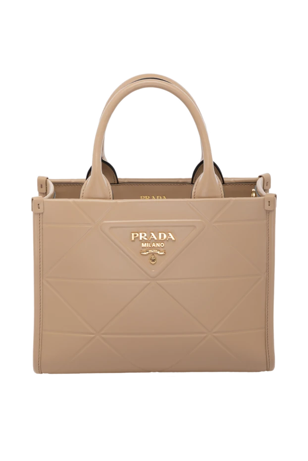 Prada Әйелдер бежевый әйелдердің шынайы былғары сөмкесі купить с ценами и фото 178673 - фото 1