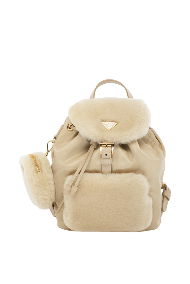 Prada woman beige women's polyester and fur backpack купить с ценами и фото 178695 - photo 1