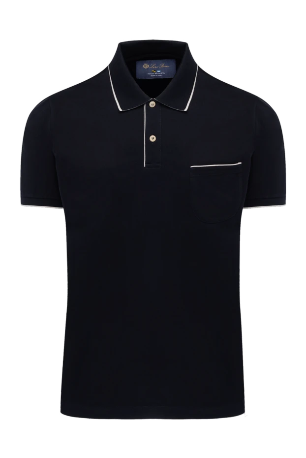 Loro Piana man black cotton and elastane polo for men купить с ценами и фото 178707 - photo 1