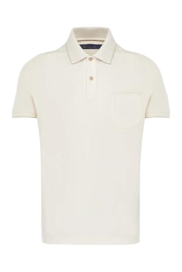 Loro Piana man men's white cotton and elastane polo купить с ценами и фото 178708 - photo 1