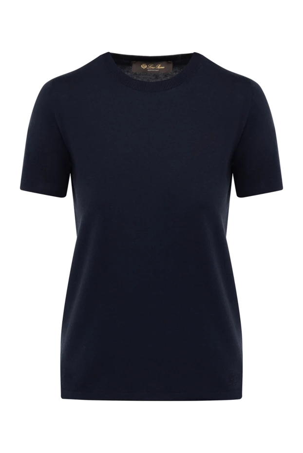 Loro Piana woman women's blue cotton t-shirt купить с ценами и фото 178711 - photo 1